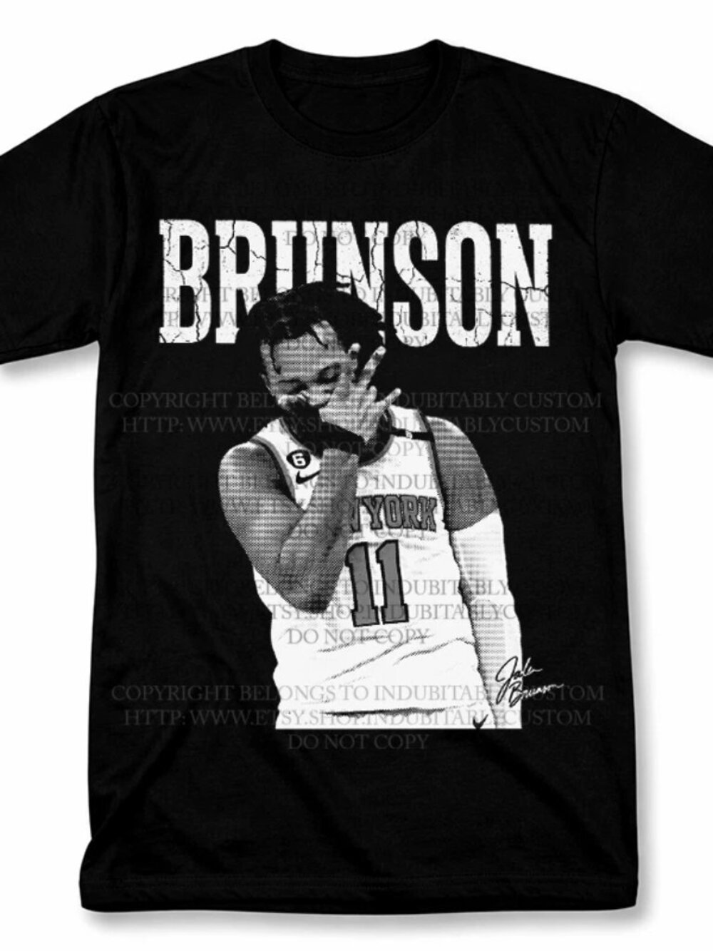 Jalen Brunson Knicks Graphic T Shirt Vintage Style Fan Tee